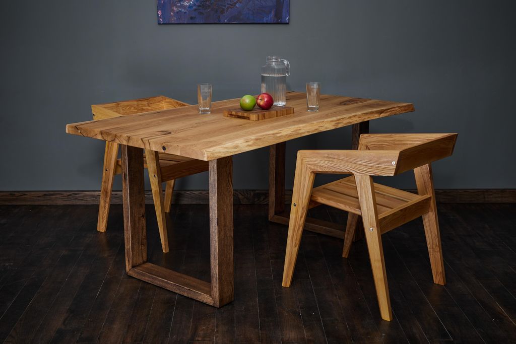 tømmermann Baumkantentisch Esszimmertisch Massivholz Esstisch Holz Massiv Schreibtisch 160x74 Küchentisch Holztisch Eiche Esszimmer Tisch Dining ...