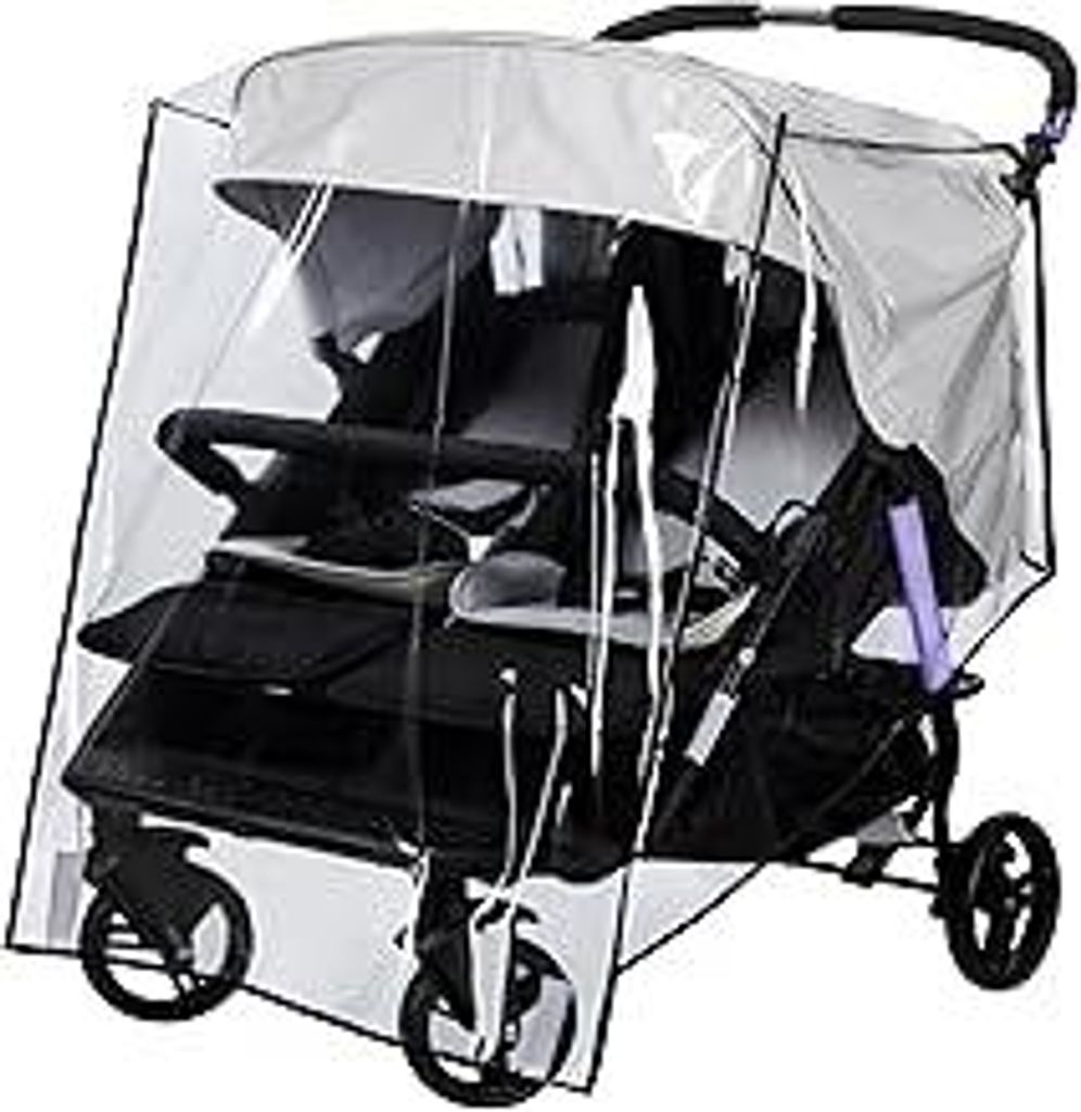 bemece Universal Regenschutz für Zwillingwagen, Regenschutz Geschwisterwagen für Zwillinge Kinderwagen Buggy, Regenfest Staubdicht Winddicht für...