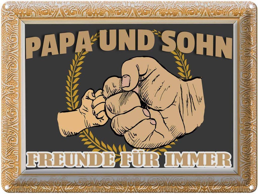 vianmo Blechschild 30x40 cm Papa und Sohn Freunde für immer Spruch Zitat