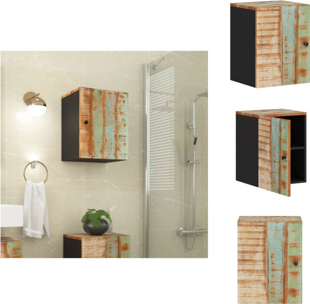 vidaXL Bad-Wandschrank 38x33x48 cm Altholz Massiv - Badezimmermöbel-Sets