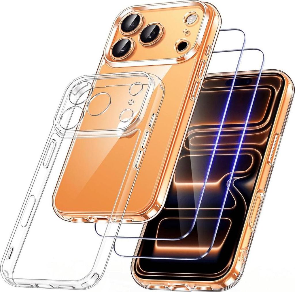Schutzhülle + 2X Schutzglas für iPhone 17 Pro Panzerfolie Produktbild 