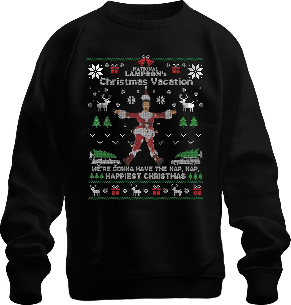 National Lampoons Christmas Vacation Clark Griswold Weihnachten Uni Sweatshirt Pullover, Schwarz, L