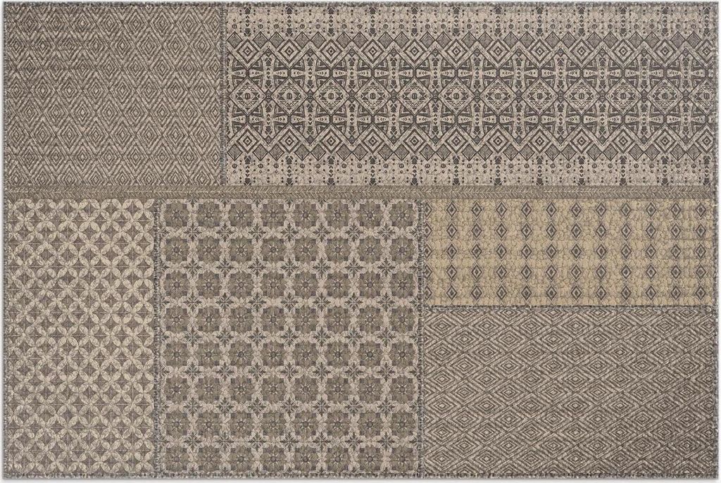 Aztekenmuster Nachahmung eines dekorierten Stoffes – Vinylteppich – 100x150 cm – Outdoor Teppich – Terrasse – Wetterfest – Modern