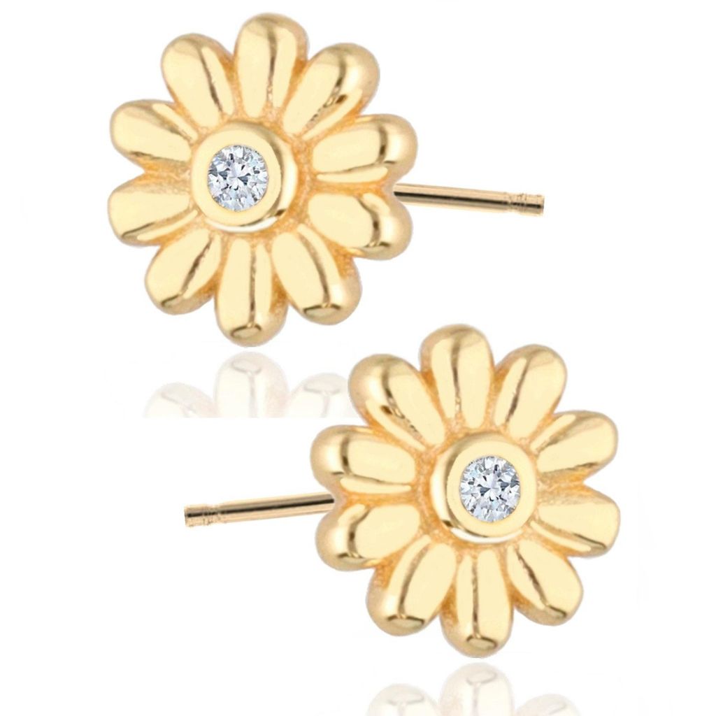 Blütenzauber - Zarte Gold Ohrstecker als Blumen für kleine Mädchen
