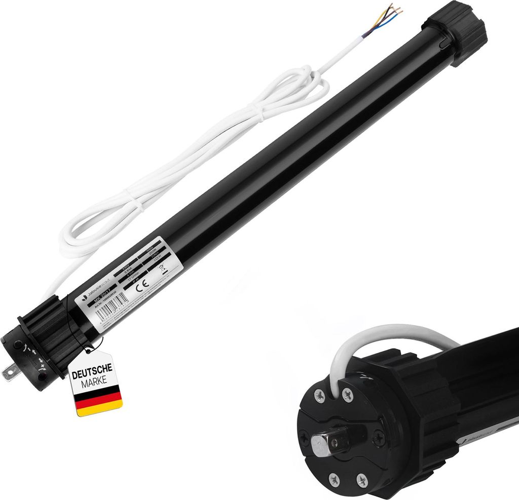 JALOUSIESCOUT Rollladenmotor MK, 20/17 (20 Nm / SW60) leiser Rohrmotor für SW40 & SW60, 10–20 Nm, mechanische Endabschaltung, IP44, wartungsfrei...