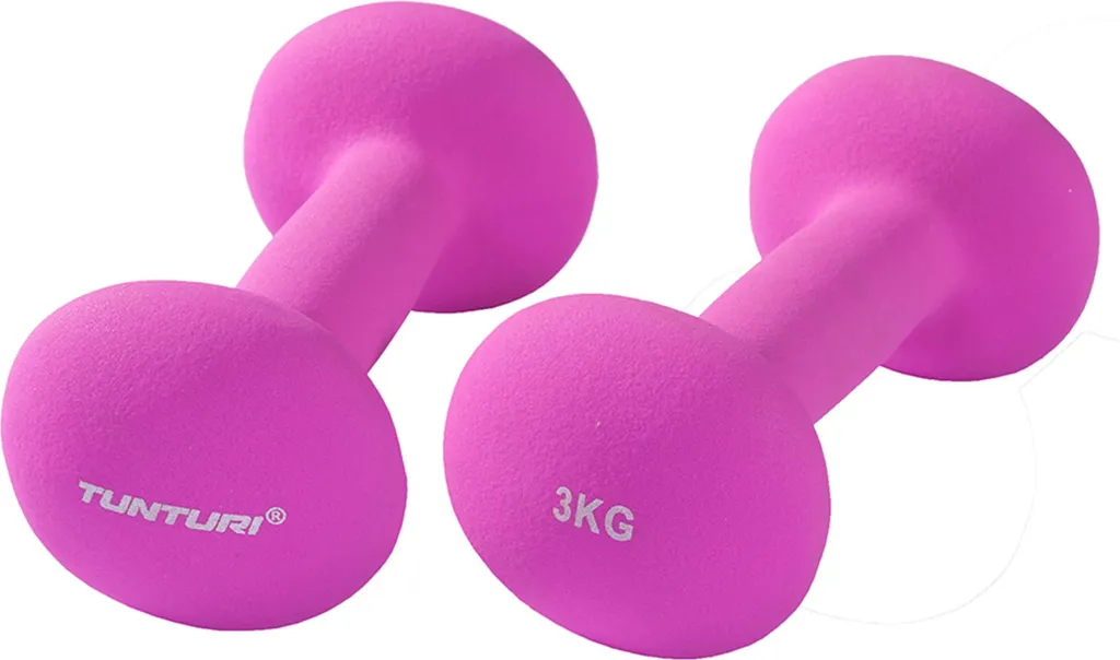 Haltères 3kg antidérapants en néoprène violet - Confort de fitness
