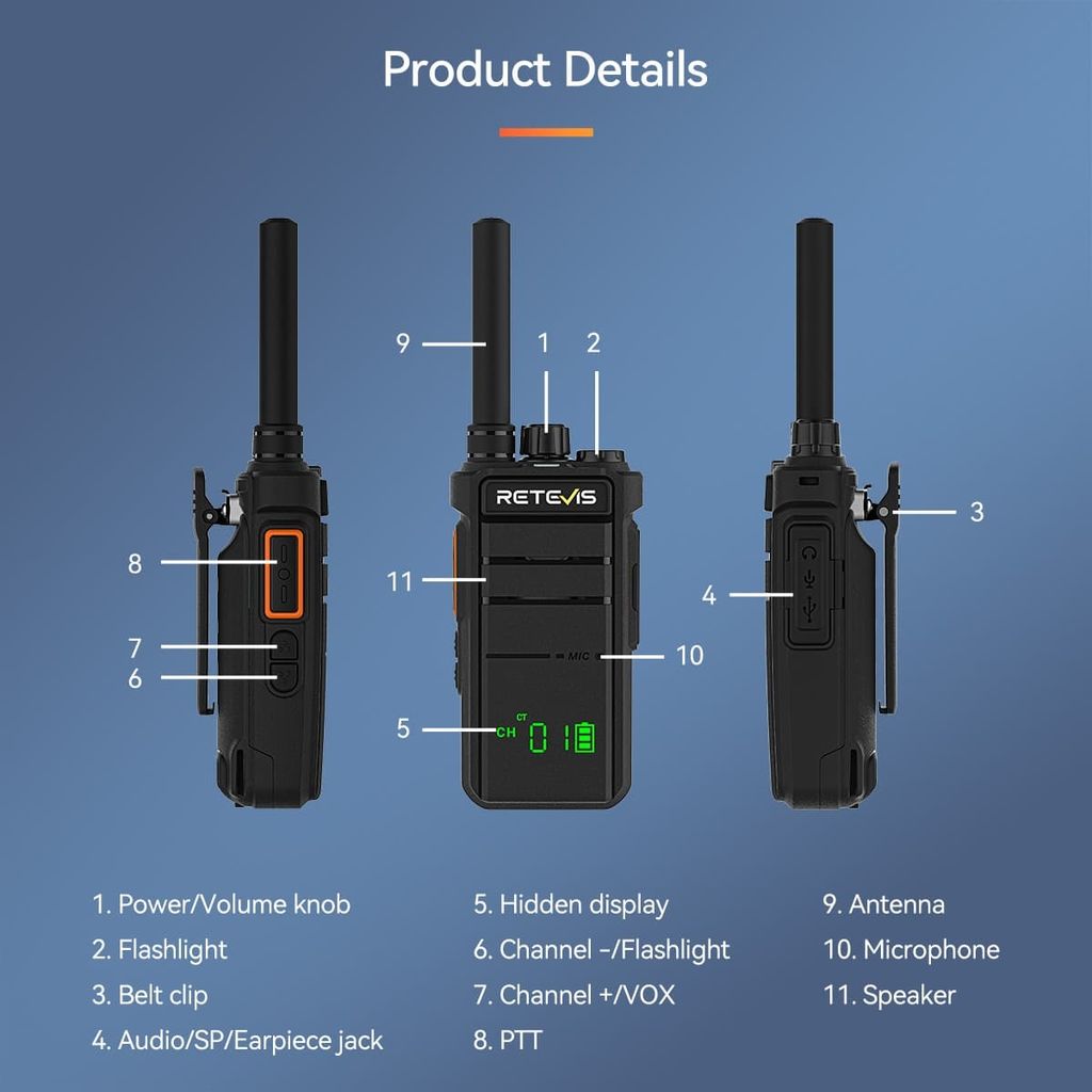 Retevis RB626H vysílačka, sada vysílaček s 6cestnou Obrázek produktu 4