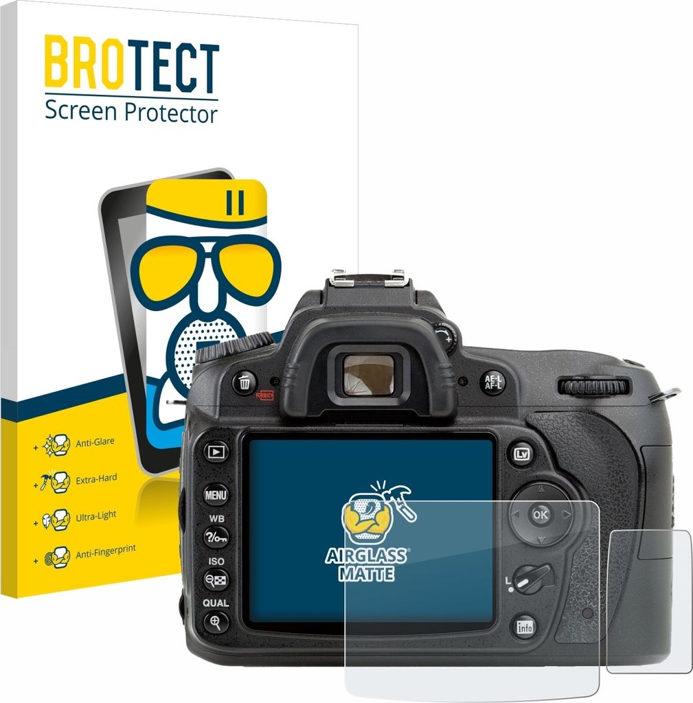 BROTECT Entspiegelungs Schutzglas für Nikon D90 Schutzfolie Panzer Folie Glas Display Schutz matt