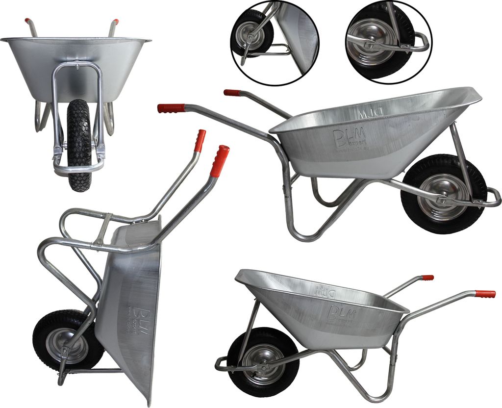 Schubkarre Bauschubkarre Gartenkarre Mulde verzinkt Kugellager 100 L 200 kg