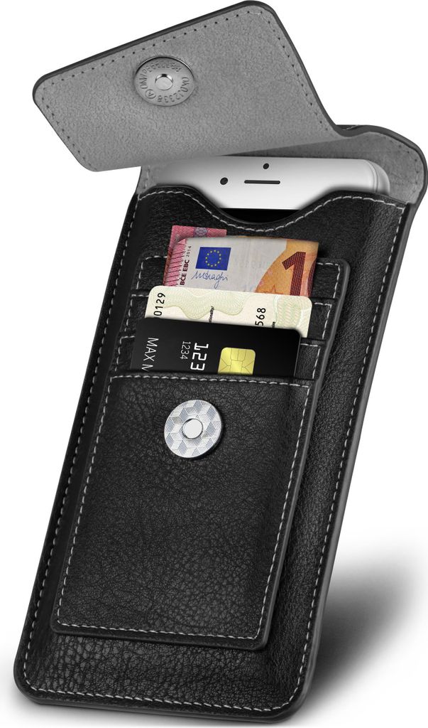 ONEFLOW Zeal Case kompatibel mit TCL 10 Pro - Hülle mit Kartenfach, Schwarz