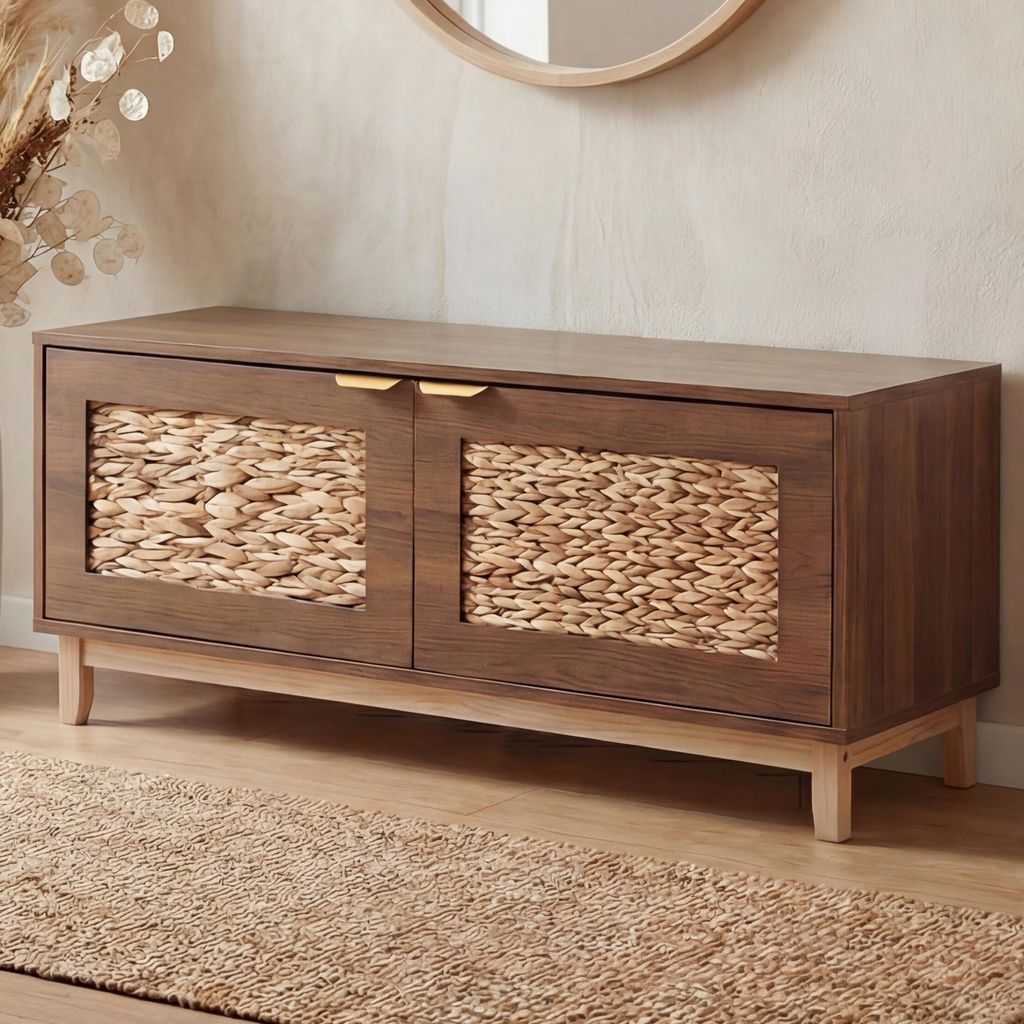 Ławka HWC-P54, ławka do przedpokoju, półka na buty, MDF Zdjęcie produktu 