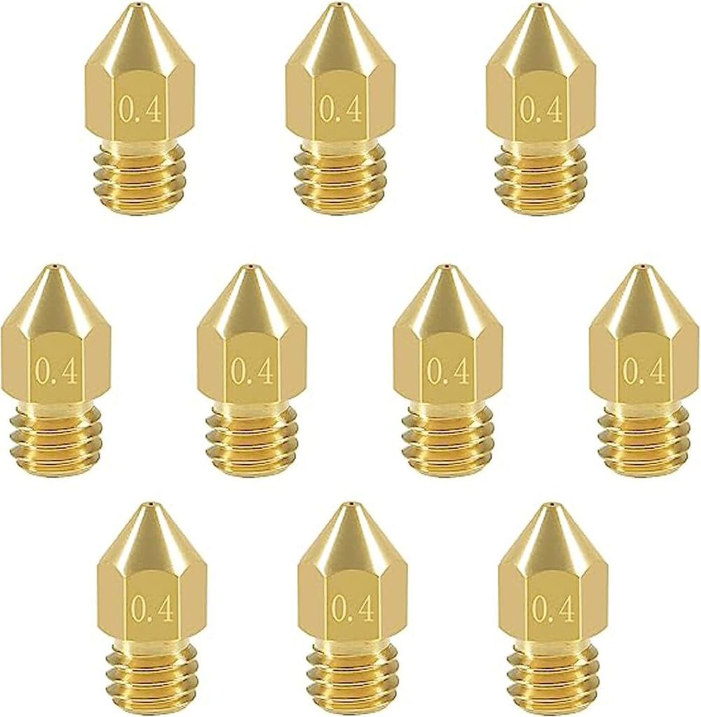 10 Stück Düsen 0,4 mm Düsen 3D-Drucker Messing Düsen für Ender 3 V2 /Ender 3/Ender 3 Pro/Ender 3 Max/Ender 3 S1/Ender 3 Neo/Ender 5 Pro/Ender ...