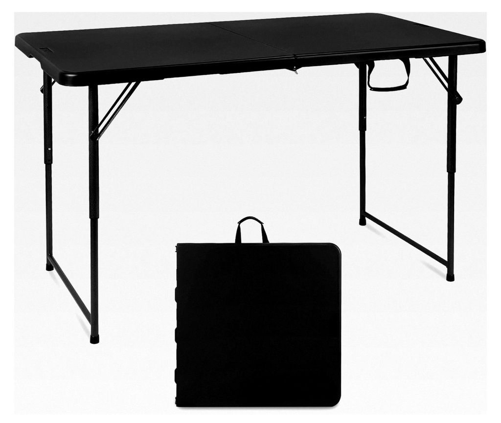 Klapptisch 120 cm tragbar, höhenverstellbar, schwarz