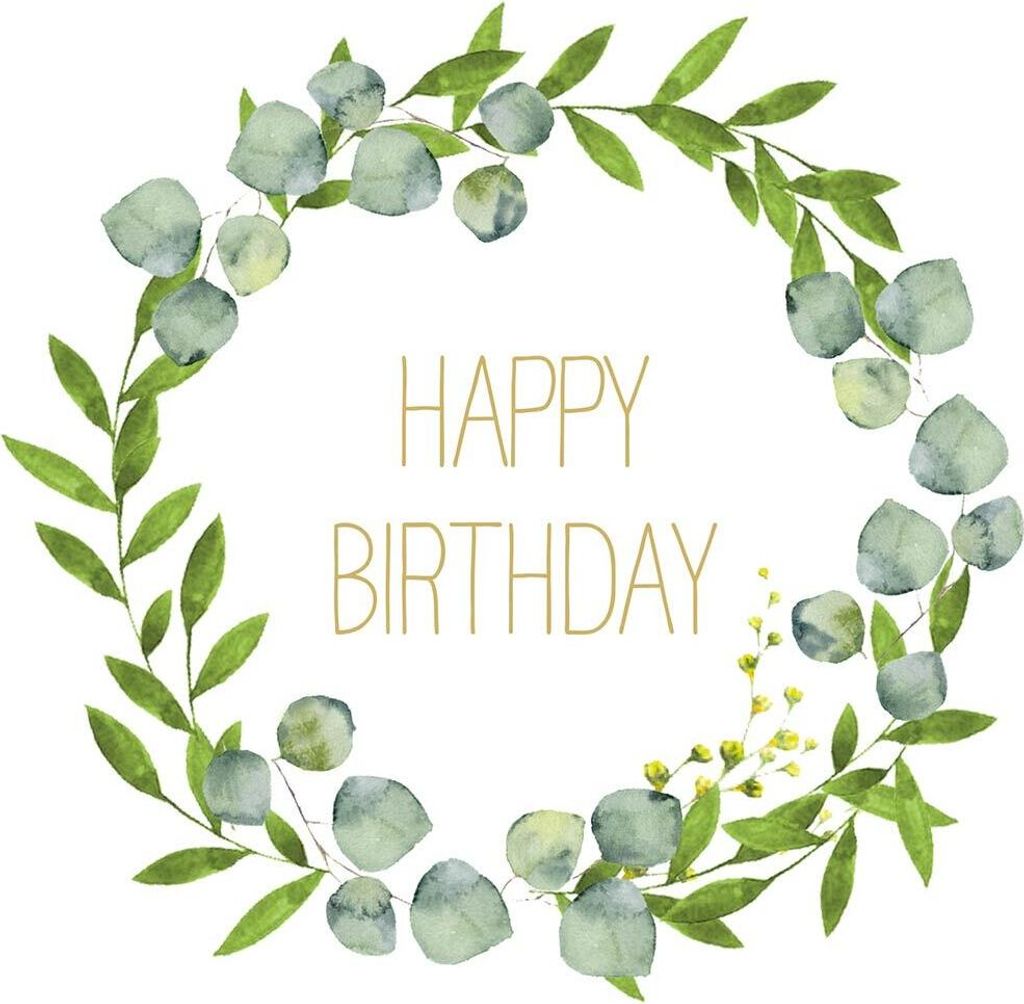20 Servietten Happy Birthday im Kranz Geburtstag 33cm