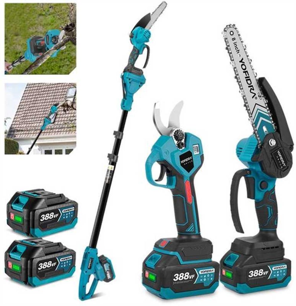 Akku Hochentaster und Astschere mit Teleskopstiel, 4-in-1 Produktbild 