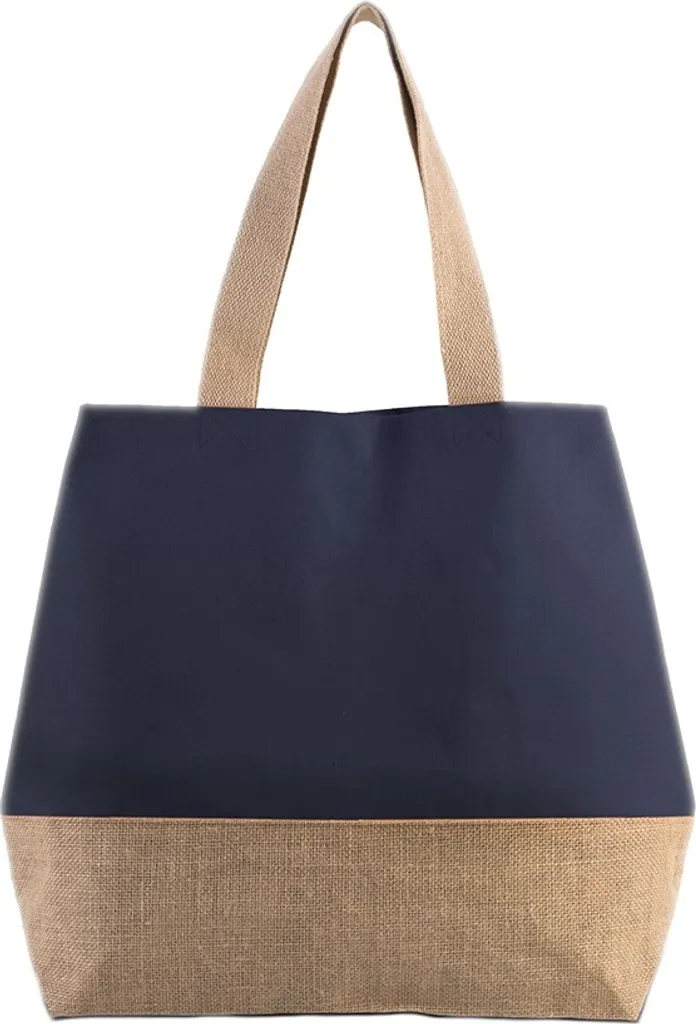 Borsa Eco Kimood PC3812 Iuta e Cotone Naturale Blu Patriota