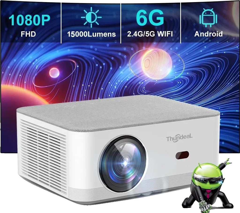 Vidéoprojecteur Connecté Android Full HD 1080p - Luminosité Haute Qualité