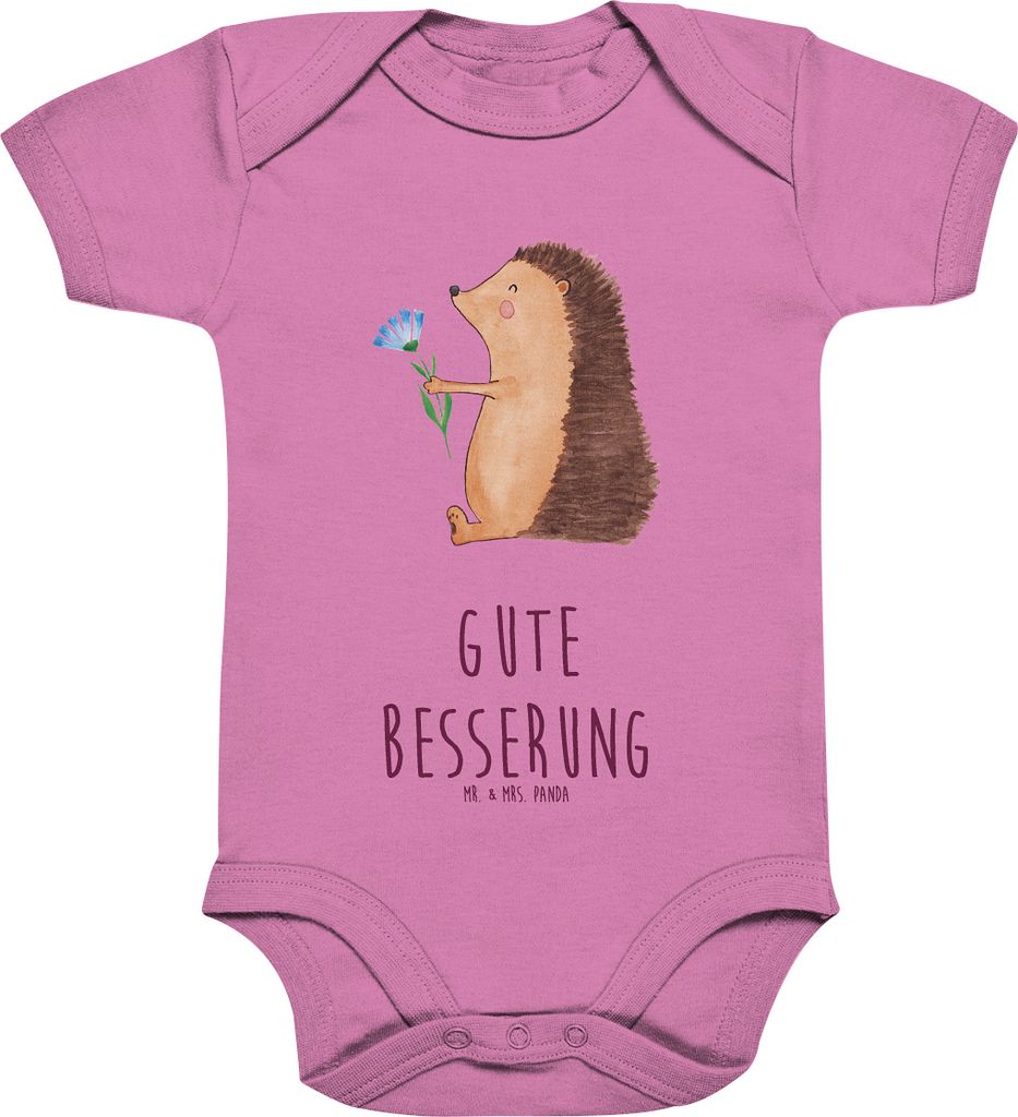 Mr. & Mrs. Panda Strampler Igel Blumen 12. - 18. Monat - Bubble Gum Pink - Geschenk, Babybody, Baby, Lustige Sprüche, overall, krank, Einteiler, K...