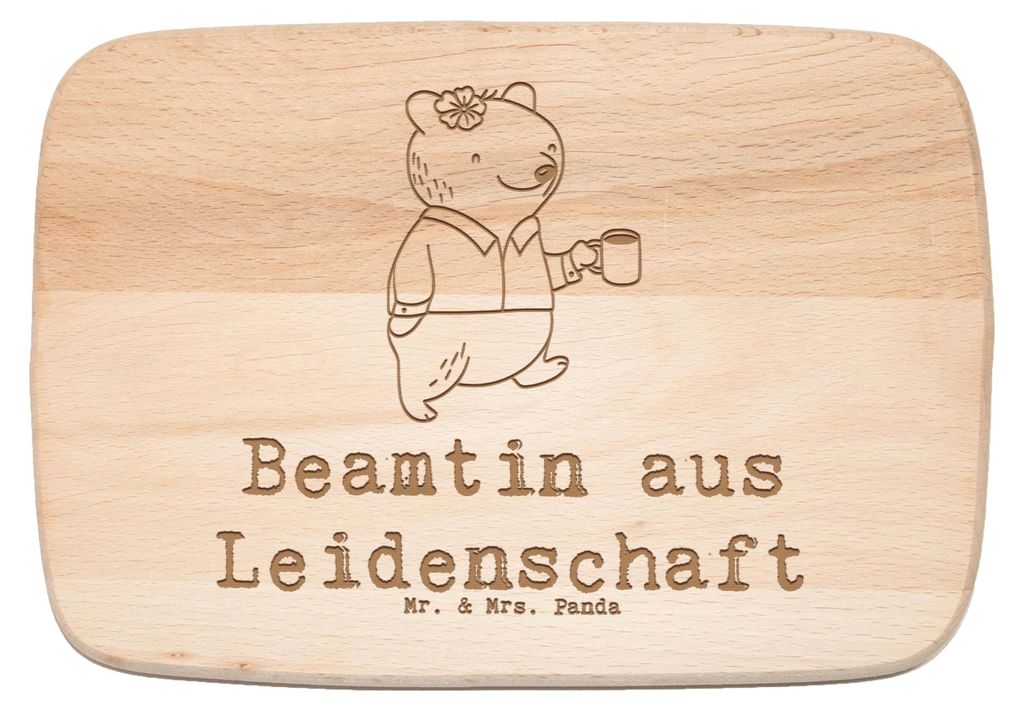 Mr. & Mrs. Panda Frühstücksbrett Beamtin Leidenschaft - Transparent - Geschenk, Beamte, Studium, Öffentlicher Dienst, Holzbrett, Küchenbrett, F...