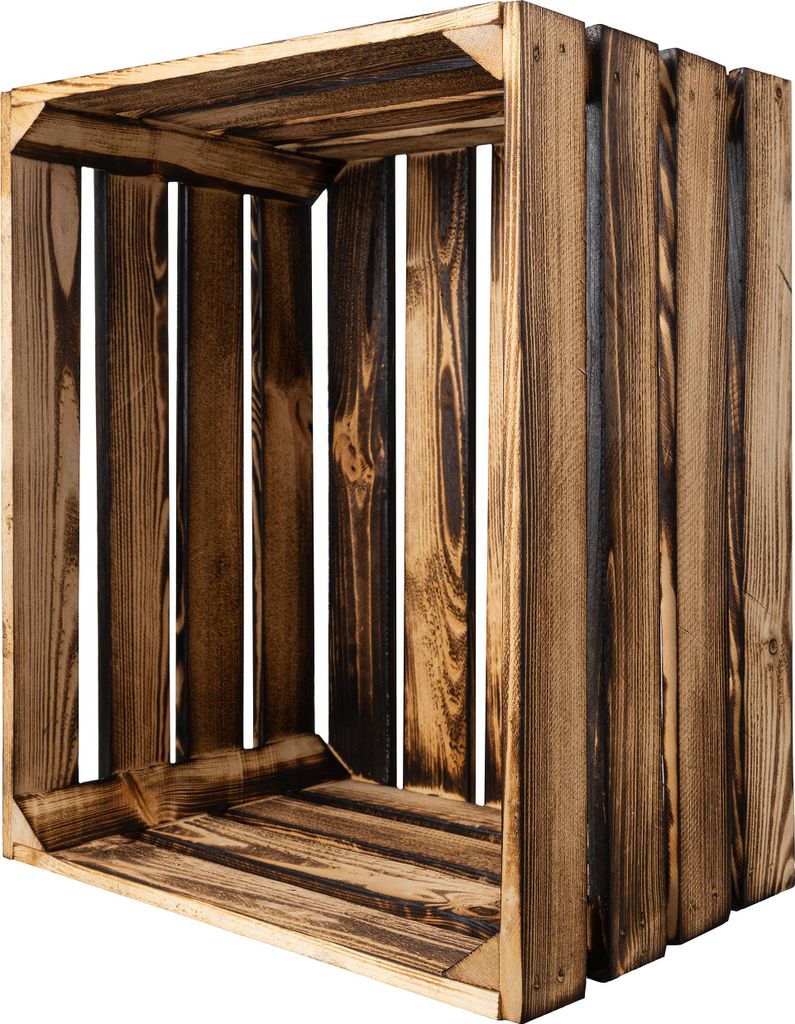 Creative Deco Caisse en Bois Flammé 50 x 40 x 30cm Caisse Image du produit 