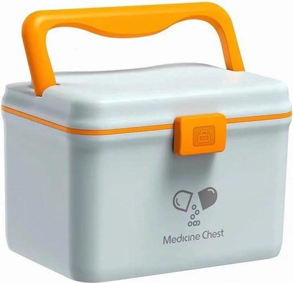 Trousse de premiers secours bleue bi-compartimentée en textile robuste