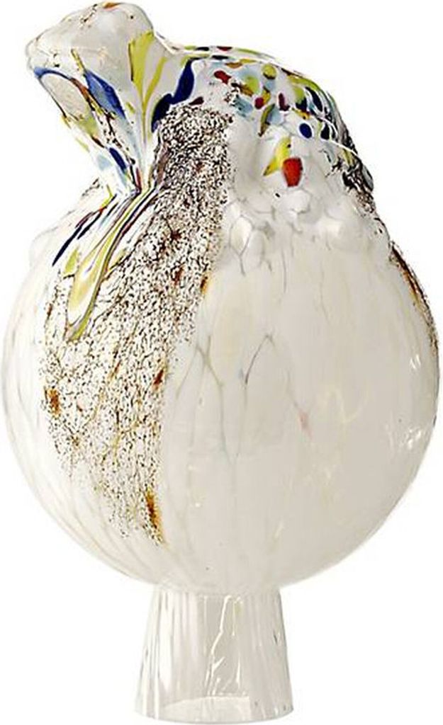 Rosenkugel mit Frosch 12cm weiß Produktbild 