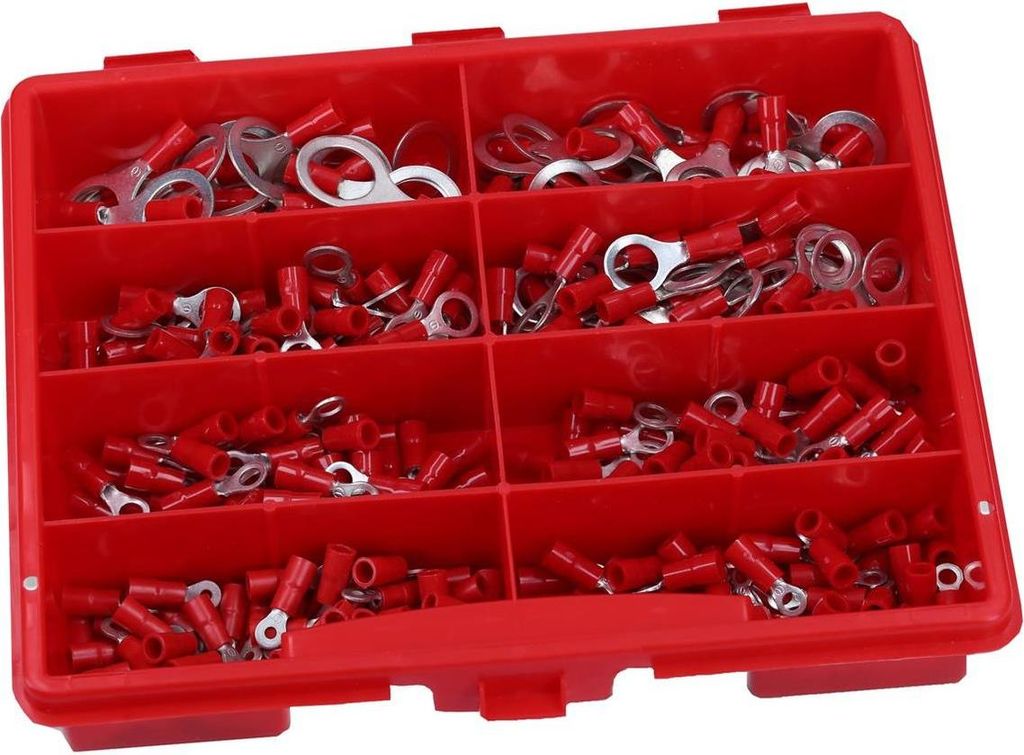 360 Quetschverbinder Sortiment Kasten Box Ringkabelschuh Set isoliert 0,25-1,5mm² I Industriequalität