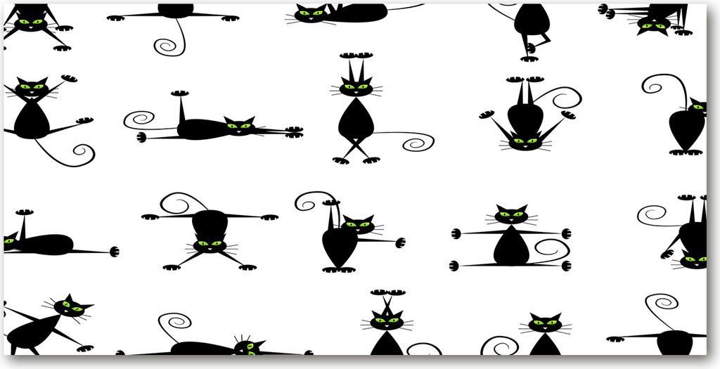 Tulup Leinwandbild - 140x70 cm - Wandkunst - Drucke auf Leinwand - Leinwanddruck - Tiere - Schwarz - Katzen