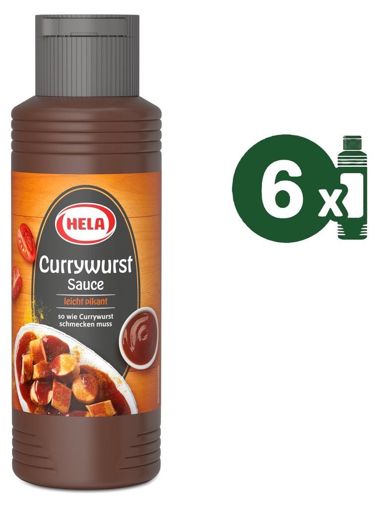 6x 300 ml Hela Currysauce Currywurst Sauce leicht pikant Produktbild 