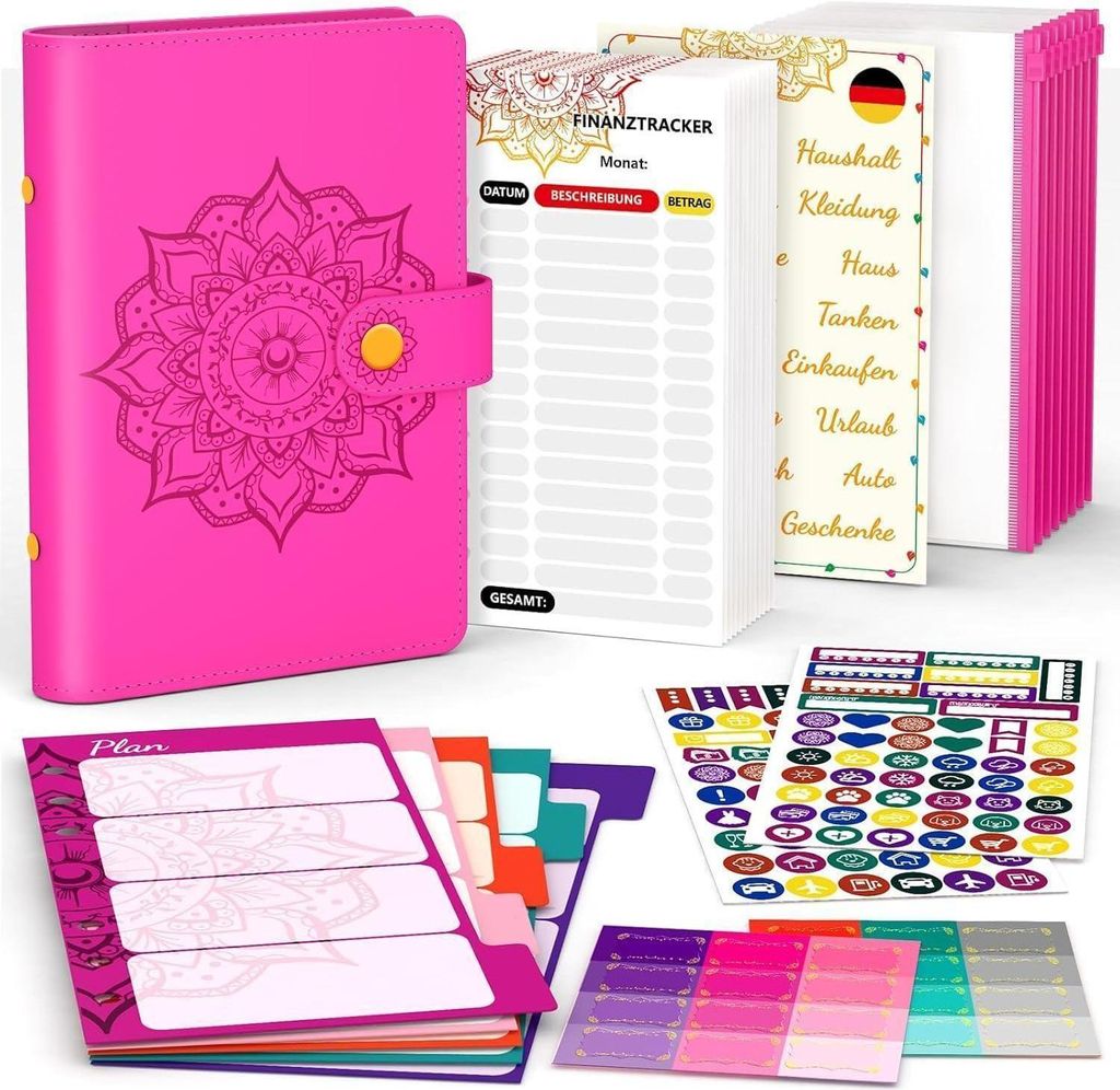 Budget Planner Deutsch A6 Finanzplaner Geld Organizer mit Produktbild 
