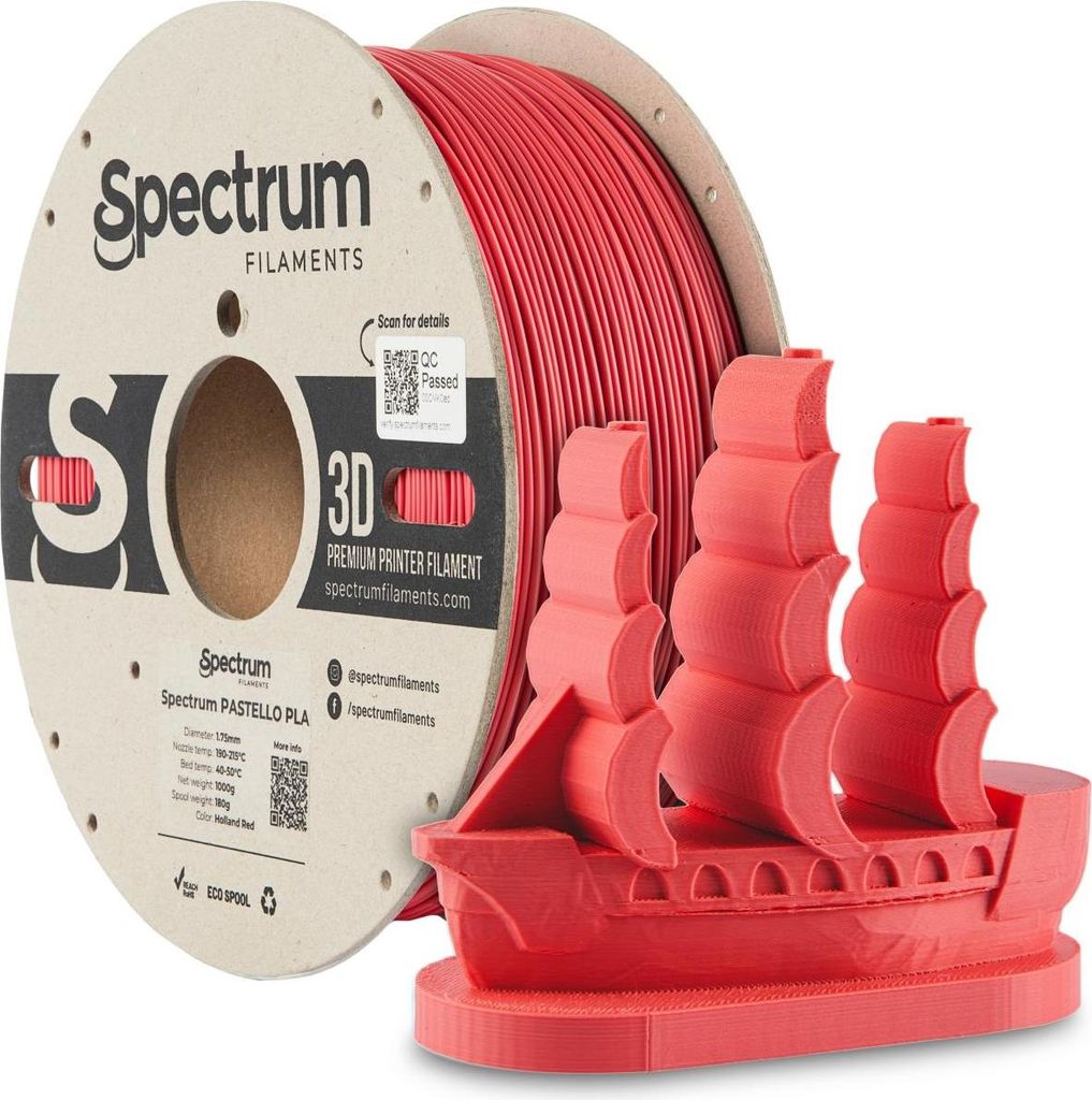 Filament Spectrum Pastello PLA 1.75mm Holland Rot 1kg