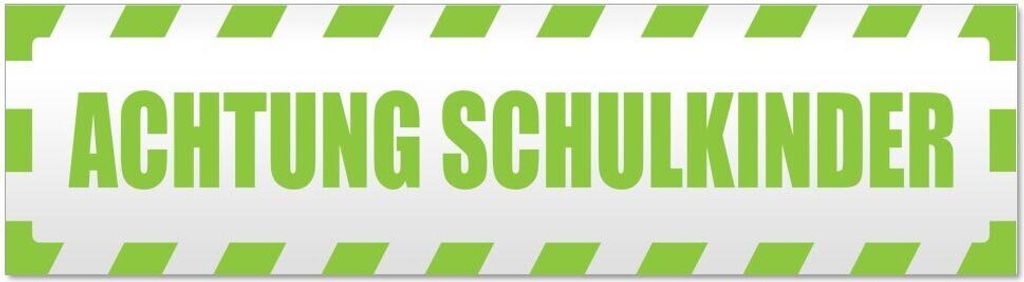 Kiwistar - Autoaufkleber - Lindgrün - 60 x 16 cm - Achtung Schulkinder gestreift - Hinweis Aufkleber Sticker für Auto, Kfz, Fahrrad, PKW, LKW