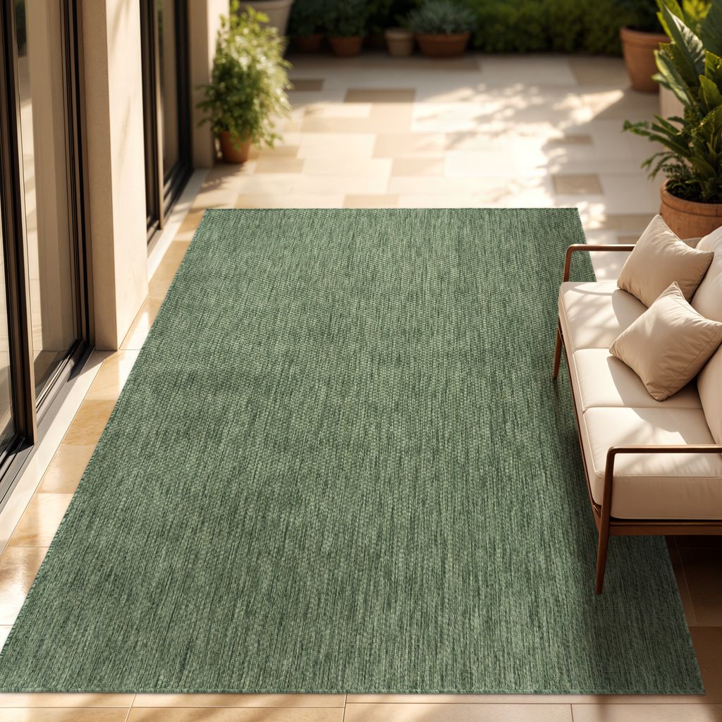 In- & Outdoor Teppich Flachgewebe einfarbig modern wetterfest für Terrasse Küche Grösse 200x280 cm