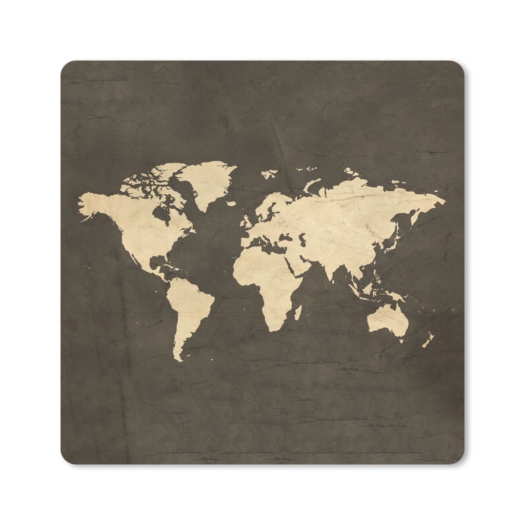 MuchoWow Mauspad Mousepad Weltkarte - Farben - Vintage 30x30 cm - Mousepads - Maus Mat - Pad - Mausunterlage - Gaming