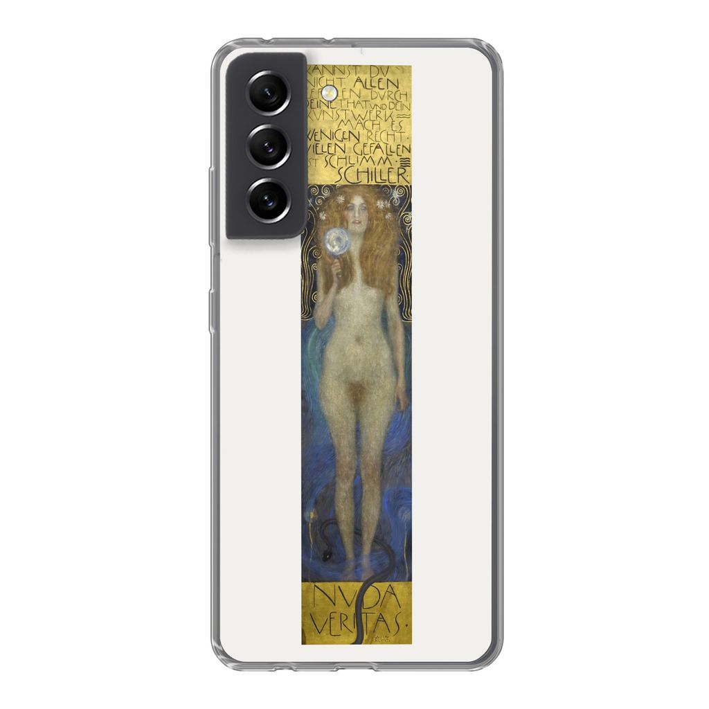 MuchoWow Handyhülle Schutzhülle Hülle für Samsung Galaxy S21 FE Nuda veritas - Gustav Klimt Silikon Softcase Handy Hülle - Mobiltelefonhülle