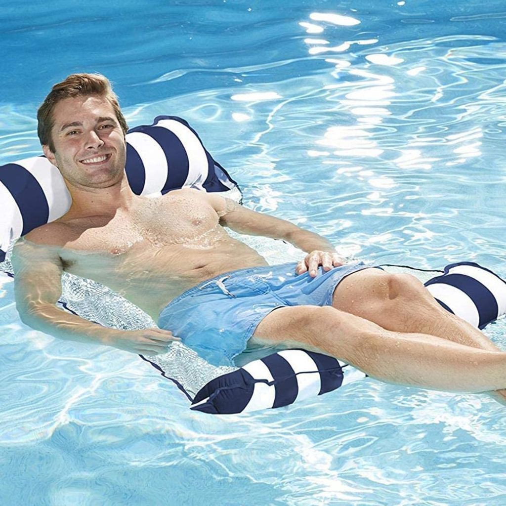Wasser Hängematte Wasserliege Schwimmende Aufblasbare Poolsitz Bett Schwimmstuhl 