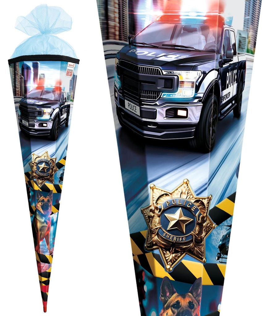 Schultüte / Zuckertüte / 85cm / eckig / "Polizei" Produktbild 