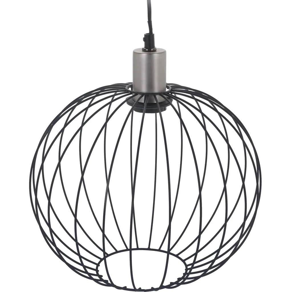 Suspension Noire Métal Ø 30 cm - Finition Anti-Poussière et Pose Facile