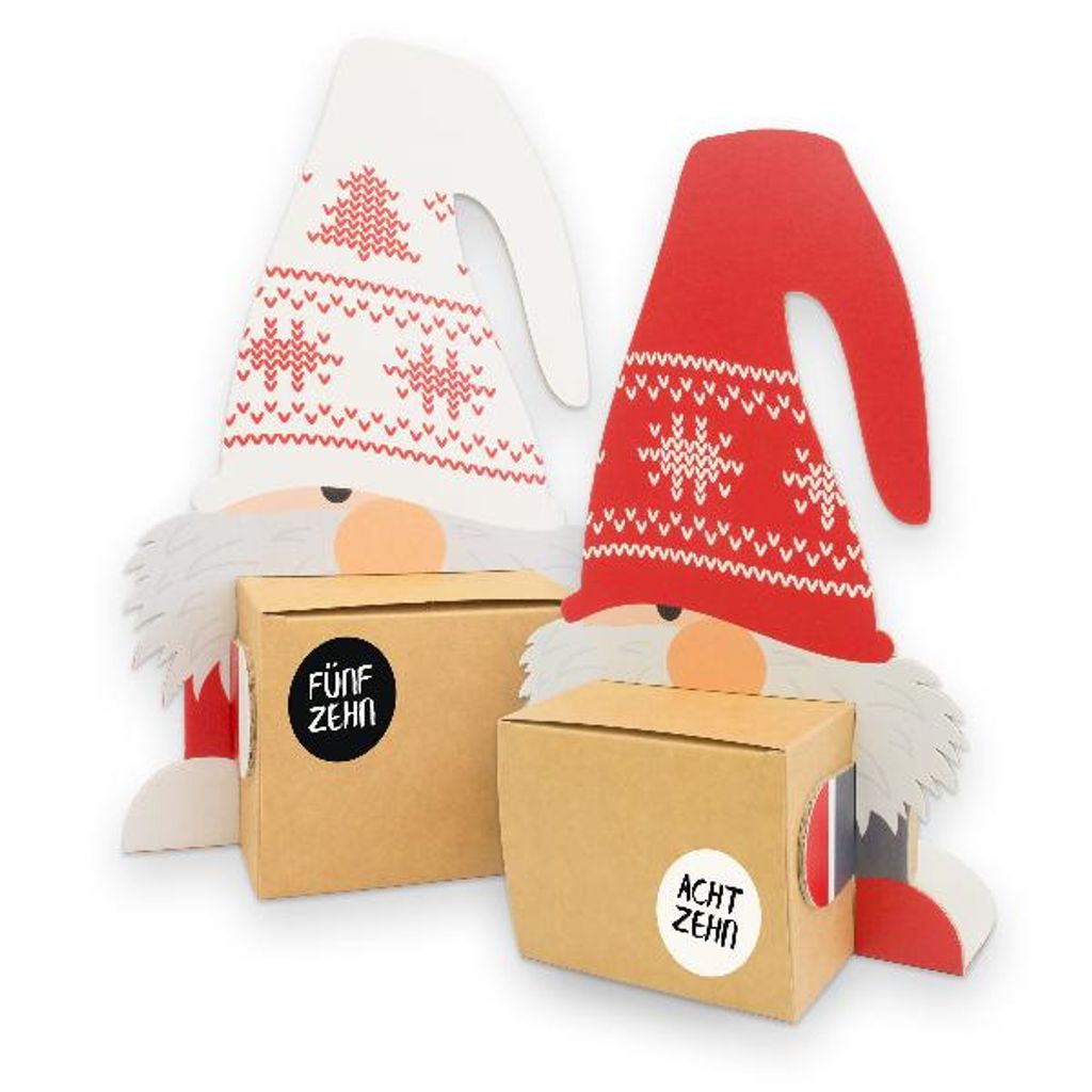 itenga Wichtelbande XL Adventskalender 24x Figuren + 24x Würfel + 24x Sticker