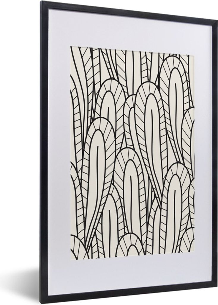 MuchoWow MuchoWow Gerahmtes Poster Muster - Natur - Blätter 40x60 cm - Poster mit zchwarzem Bilderrahmen - Poster in Rahmen