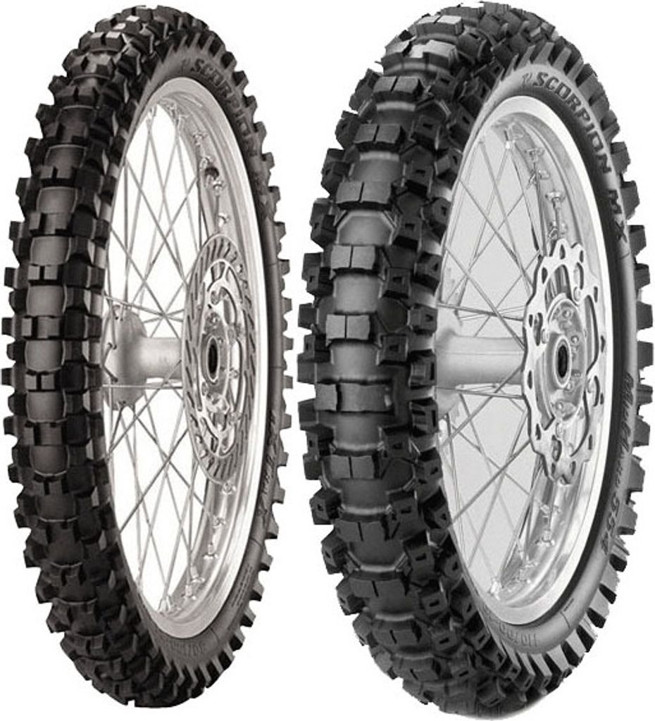 Paar Motorradreifen Pirelli 80/100-21 Mx Extra X + 120/80-19 Mx32 Mid H