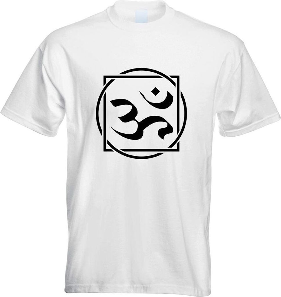 Kiwistar - T-Shirt - Weiss - Om Zeichen Motiv Bedruckt Funshirt Design Print - mit Motiv Bedruckt - Funshirt Design - Sport - Freizeit - Herren - L