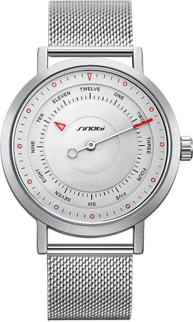 Montre SINOBI KP14463 Argenté à Quartz - Cadran Élégant et Acier Inox