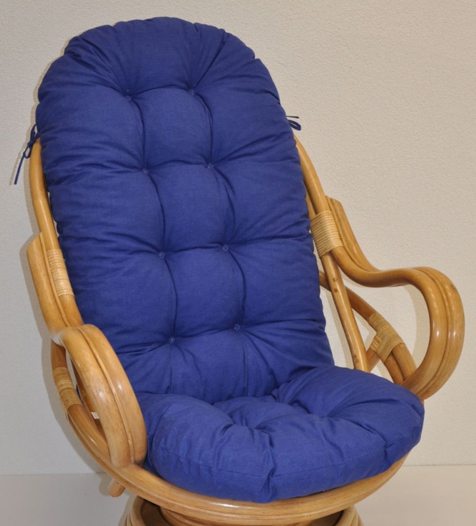 Polster für Schaukelstuhl , Ersatzpolster Schaukelstuhl / Drehsessel L 135 cm , Colore blu marino (dunkelblau)