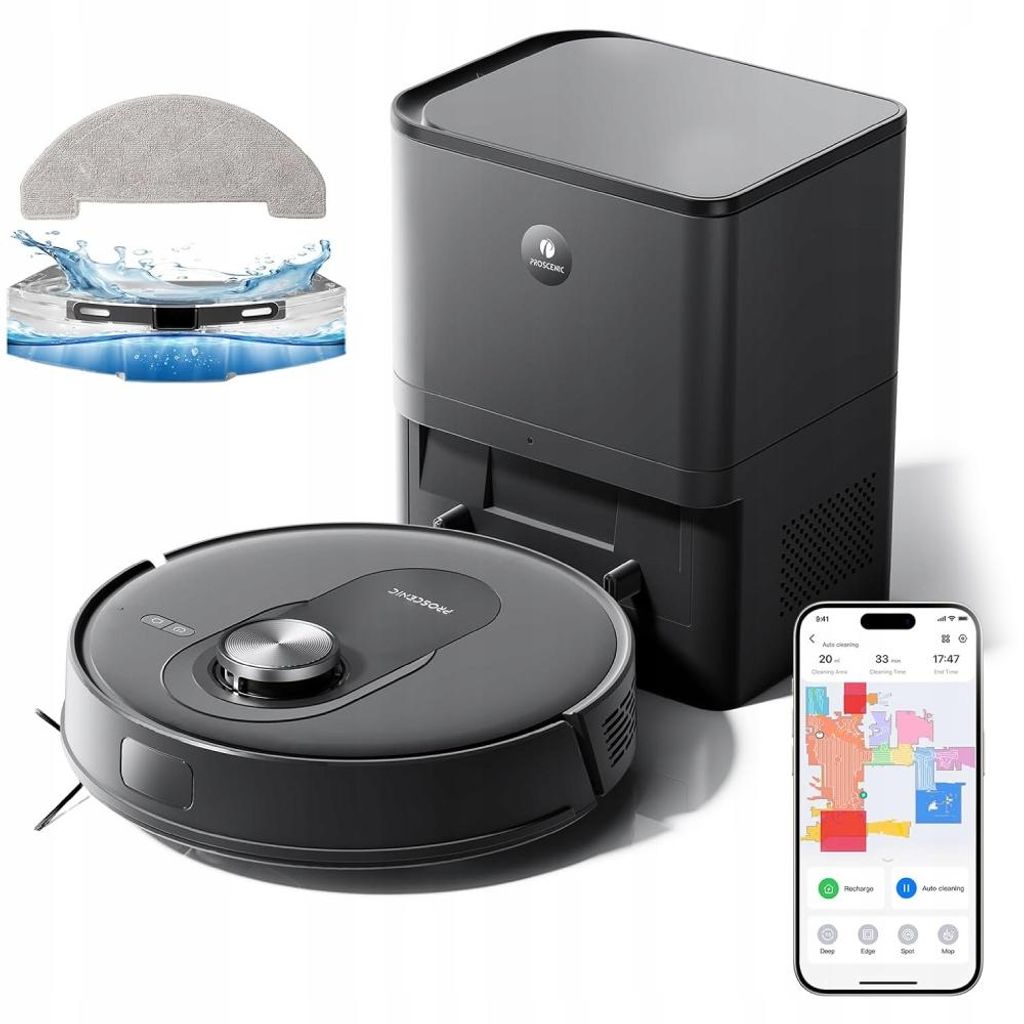 PROSCENIC Q8 MAX 4200PA Reinigungsroboter, 200 Min., automatische Entleerung, Wischfunktion