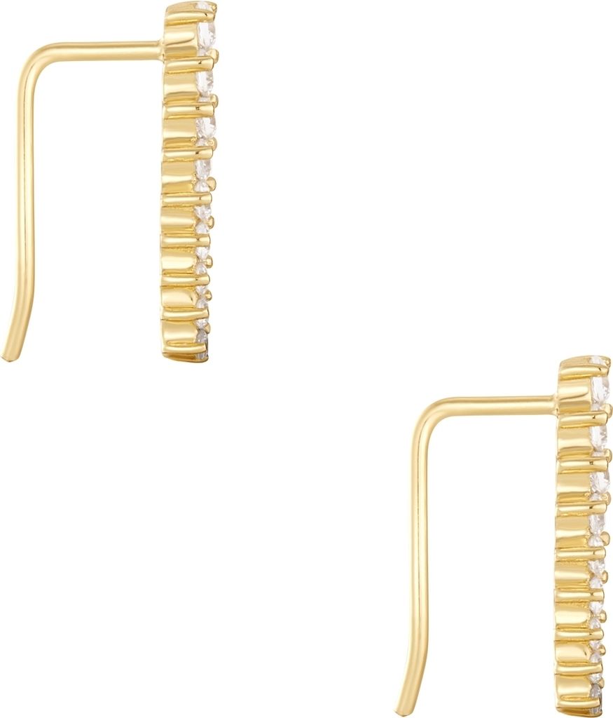 Ear Climber Sterling Silber gelbgold Zirkonia weiß