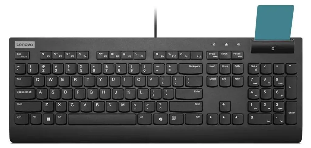 Clavier Lenovo Smartcard II Noir pour Authentification Forte Bureau