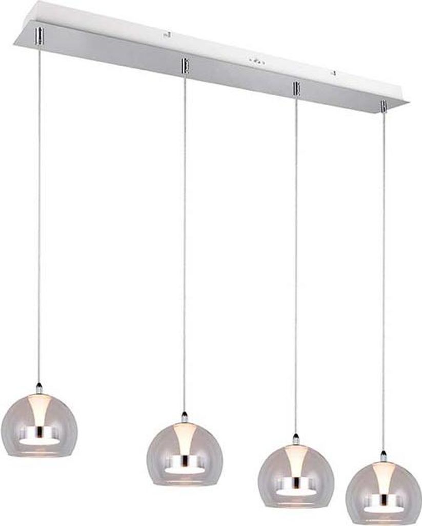 LED Pendelleuchte, chromfarben, Switch-Dimmer, CCT, B 97 cm