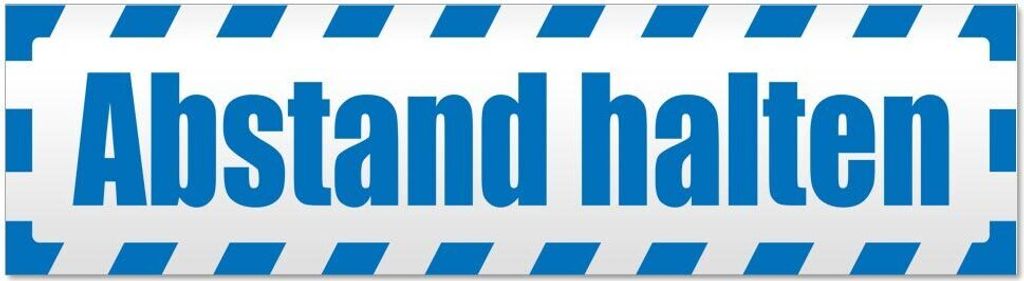 Kiwistar Abstand halten gestreift Magnetschild Schild magnetisch - 45cm Blau - Magnetfolie für Auto PKW Kfz