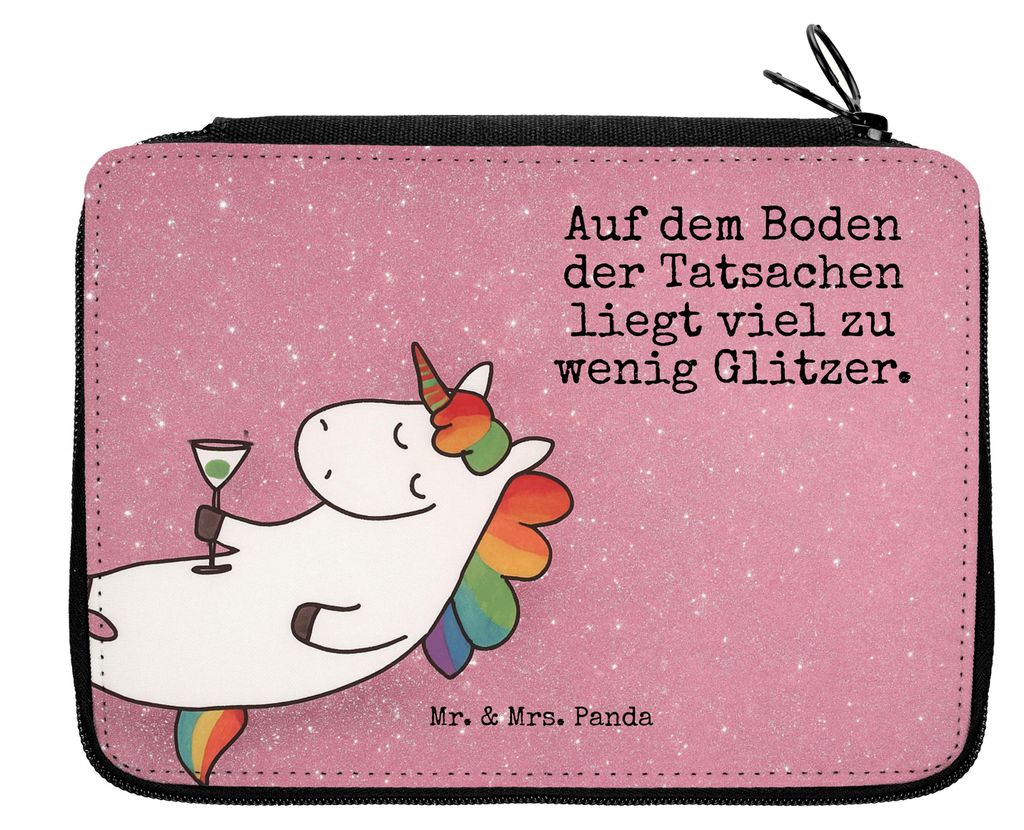 Mr. & Mrs. Panda Etui Einhorn Cocktail Design - Weiß - Geschenk, Spruch, Einhörner, Geburtstag, Mäppchen, Stiftemappe, Rum, Federmappe, Bleistif...